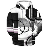 3D Graphic Printed Geometric Pattern Hoodies