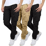 3-Pack Men's Flex-Stretch Cotton Cargo Pants – Comfortable, Durable & Versatile (31-Inch Inseam)