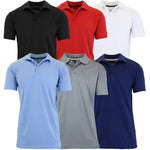 3-Pack Men's Short Sleeve Polo Shirts – Moisture-Wicking, Stretch Knit, Tagless, Regular Fit for All-Day Comfort