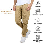 2-Pack Men's Flex-Stretch Cotton Cargo Pants – Comfortable, Durable & Versatile (31-Inch Inseam)