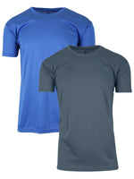 2-Pack Men's Short Sleeve Moisture-Wicking Quick Dry Performance Crew Neck Tee (S-2XL)