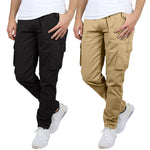 2-Pack Men's Flex-Stretch Cotton Cargo Pants – Comfortable, Durable & Versatile (31-Inch Inseam)