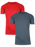 2-Pack Men's Short Sleeve Moisture-Wicking Quick Dry Performance Crew Neck Tee (S-2XL)
